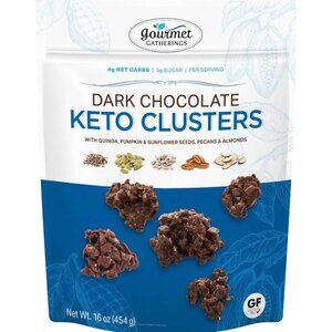 Gourmet Gatherings Dark Chocolate Keto Cluster 16 Oz EXP 10/2026